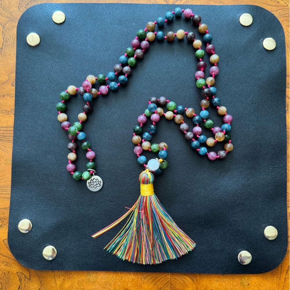 NWOT Mala Stone Bead Necklace with Tassel Posh Party Host Pick - Picture 2 of 5